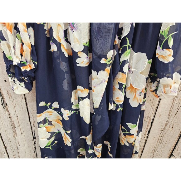 Fashion Nova 1X Plus Fairy Hi-Lo Chiffon Wrap Maxi Dress Flowy Euc feminine sexy - Picture 5 of 15